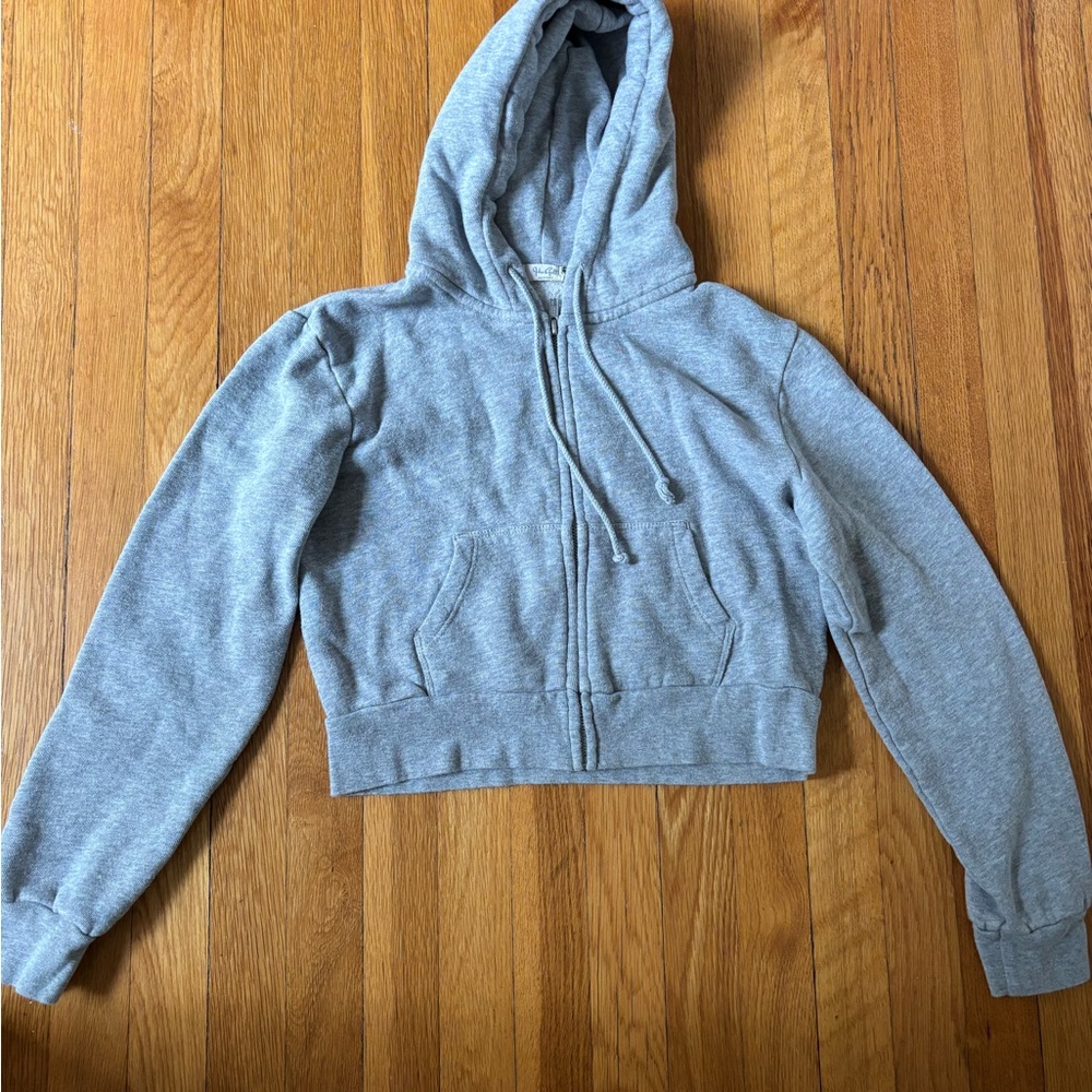 Brandy Melville Gray Cropped Hoodie